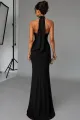 Rochie Lunga de Dama, din Lycra, Fara Maneci, Crapata pe Picior, Andalluse, Neagra