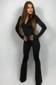 Salopeta de Dama, din Lycra, Evazata cu Spate Gol, Seduce, Neagra