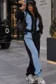Trening Lejer de Dama, din Bumbac cu Insertii din Blug, Jacheta si Pantalon cu Buzunare, North, Blue