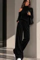 Trening Lejer de Dama, din Catifea, Doua Piese, Hilsson, Negru