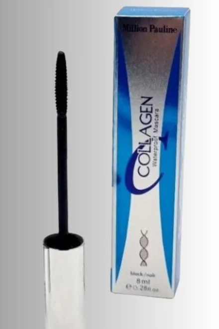 Rimel Million Pauline, Collagen Mascara, Waterproof,  pentru alungire gene, Negru, 8 ml