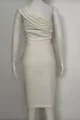 Rochie 3/4 Conica Eleganta, cu o Maneca Dantela, Niabi, Ivoire