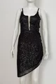 Rochie  Asimetrica din Paiete, cu Bust din Dantela 3D, Willow, Neagra