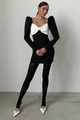 Rochie Dama Conica, cu Funda Maxi pe Bust si Umeri Bufanti, Cocco, Neagra