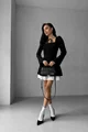 Rochie de Dama din Bistrech, cu Poplin si Maneci Crapate, Sollysta, Neagra