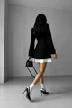 Rochie de Dama din Bistrech, cu Poplin si Maneci Crapate, Sollysta, Neagra