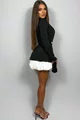 Rochie de Dama, din Doua Piese,Tip Sacou, din Bistrech, Elettra, Neagra