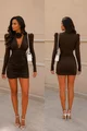 Rochie de Dama din Lycra Fina, cu Cusaturi Decorative, si Trandafir la Gat, Choccola, Maron