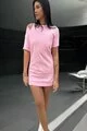 Rochie de Dama, Sport, din Doua Piese, Bustiera si Rochie cu Dungi Albe in Contrast, Sportissimo, Roz