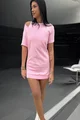 Rochie de Dama, Sport, din Doua Piese, Bustiera si Rochie cu Dungi Albe in Contrast, Sportissimo, Roz