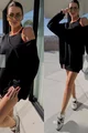 Rochie de Dama, Tip Hanorac, Lejera, cu Maieu, Lybre, Neagra