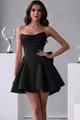 Rochie de Ocazie, din Bistrech,  cu Corset Reglabil si Accesorizata cu Funda Maxi la Spate, Malyora, Neagra