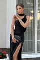 Rochie Eleganta de Dama, Crapata pe Picior, Accesorizata cu Trandafiri, Amazing, Neagra