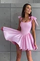 Rochie Eleganta de Dama, cu Corset Ajustabil, in Bretele Fundite, Arabella, Roz