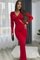 Rochie Eleganta de Dama, cu Maneci Lungi si Decupaje, Bella, Rosie