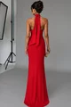 Rochie Eleganta de Dama, din Lycra, cu Spate Gol si Decolteu Adanc, Arrome, Rosie