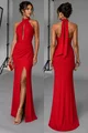 Rochie Eleganta de Dama, din Lycra, cu Spate Gol si Decolteu Adanc, Arrome, Rosie