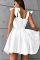 Rochie Eleganta de Dama, Scurta, in Bretele Fundite, cu Corset Ajustabil, Rosolle, Alba