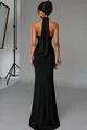 Rochie Lunga de Dama, din Lycra, Fara Maneci, Crapata pe Picior, Andalluse, Neagra
