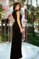 Rochie Lunga de Dama, din Lycra, Fara Maneci, Petrecuta pe Sold, Richess, Neagra