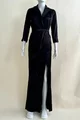  Rochie Lunga din Satin, Crapata pe Picior, Adanna, Neagra