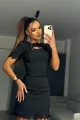 Rochie Scurta de Dama, din Bistrech, cu Maneci Scurte, Yvette, Neagra