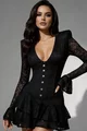 Rochie Scurta de Dama, din Dantela, Corset Bistrech, Dominique, Neagra