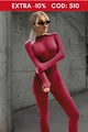 Salopeta Dama Mulata, Aspect Ripsat, Lunga, si cu Fermoar pe Bust, Sensuallist, Burgund