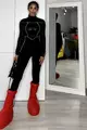 Salopeta de Dama Casual Lunga, Mulata si Cambrata pe Corp, cu Fermoar, Unique, Neagra