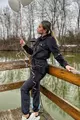 Salopeta de Dama,din Catifea Pufoasa, cu Maneci Detasabile Prinse in Capse, Lusillda, Neagra