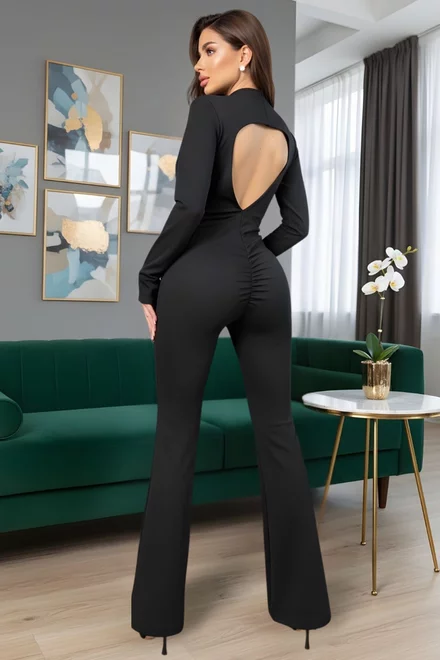 Salopeta de Dama, din Lycra, Evazata cu Spate Gol, Seduce, Neagra