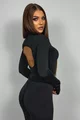 Salopeta de Dama, din Lycra, Evazata cu Spate Gol, Seduce, Neagra
