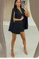 Salopeta de Dama, Tip Sacou, cu Maneci Lungi Crapate si Inchidere Nasturi, Passion, Neagra