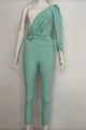 Salopeta Eleganta de Dama, cu o Maneca si cu Accesoriu Talie, Harper, Aqua