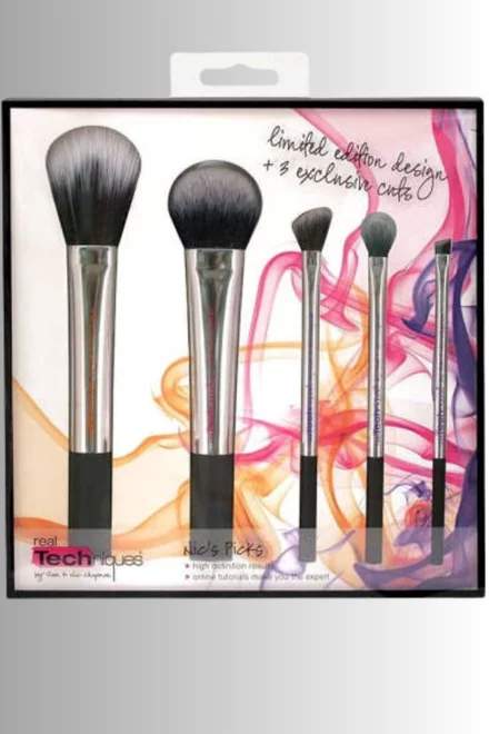 Set de Cinci Pensule pentru Makeup, Real Techniques, Limited Edition Design, Silver