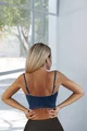 Top de Dama cu Bretele Subtiri Reglabile, din Jeans Elastic, Women, Albastru