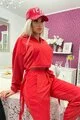 Trening dama CORAL RED SPRING VIBES din jerse si fas