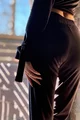 Trening Dama, din Doua Piese, Catifea Fina, Hanorac si Pantaloni cu Sireturi Decorative, Peneloppe, Negru