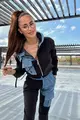Trening Dama, Doua Piese, din Bumbac Combinat cu Blug Albastru, Specialle, Negru