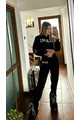 Trening de Dama 2 Piese, din Bumbac, cu Hanorac si Scris Miami in Contrast, Negru