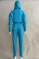 Trening de Dama, din Bumbac, din Doua Piese, Pantaloni Conici si Hanorac cu Gluga, Callia, Albastru