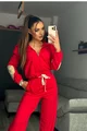 Trening de Dama, Doua Piese, din Bumbac, Hanorac si Pantaloni Lejeri, Gorgeous, Rosu