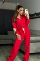 Trening de Dama, Doua Piese, din Bumbac, Hanorac si Pantaloni Lejeri, Gorgeous, Rosu