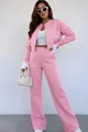 Trening de Dama, doua Piese, din Bumbac, Jacheta si Pantalon cu Buzunare, Urbanys, Roz