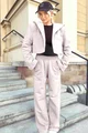 Trening Lejer din Bumbac, Doua Piese, Hanorac cu Gluga si Pantalon Evazat, Latte Machiato, Bej
