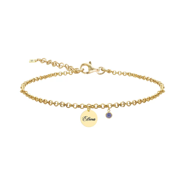 Bratara Argint 925 Premium cu Povestea mea - banut personalizat cu numele (10 mm)