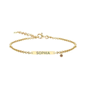 Bratara Argint 925 Premium cu Povestea mea - placuta personalizata cu numele (26 mm)
