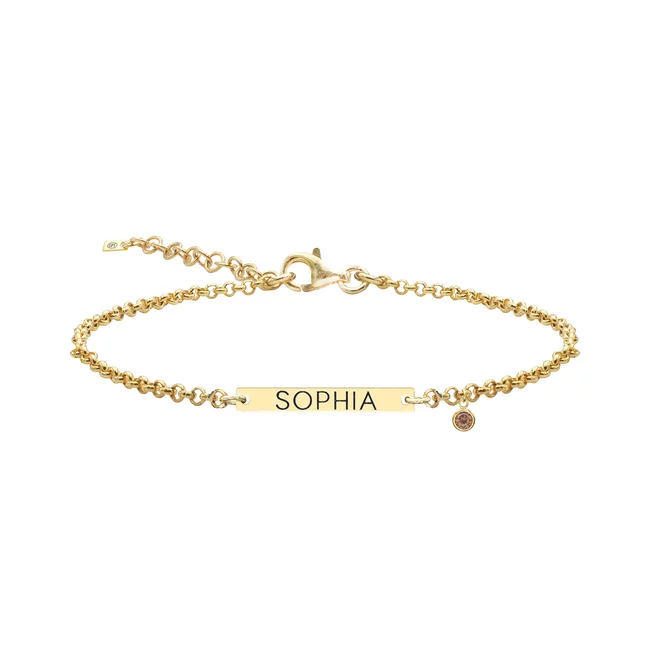 Bratara Argint 925 Premium cu Povestea mea - placuta personalizata cu numele (26 mm)