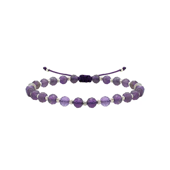 Bratara Argint 925 Premium dama - bilute si piatre semipretioase ametist