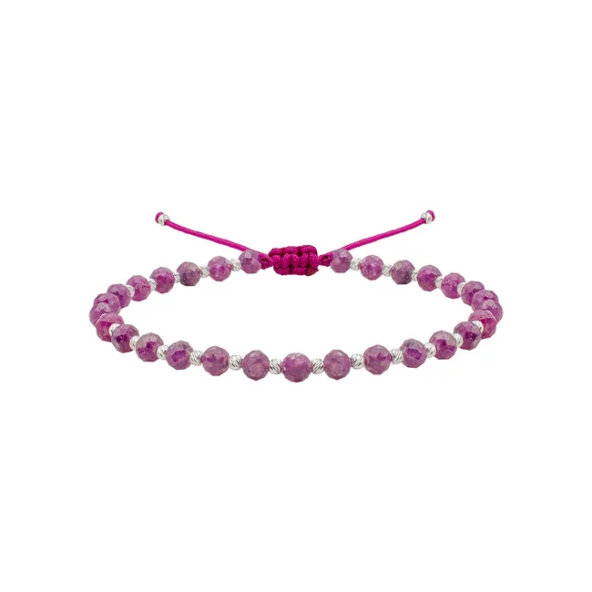 Bratara Argint 925 Premium dama - bilute si pietre semipretioase rubin